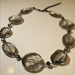 Clear Grey stone beaded Necklace